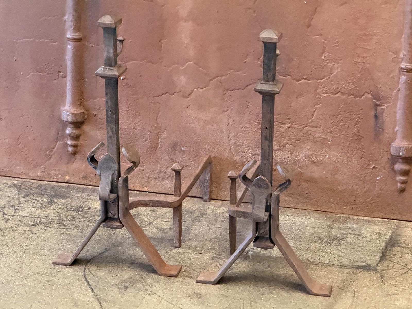 20th Century French Napoleon III Style Andirons Or Firedogs photo vinterior