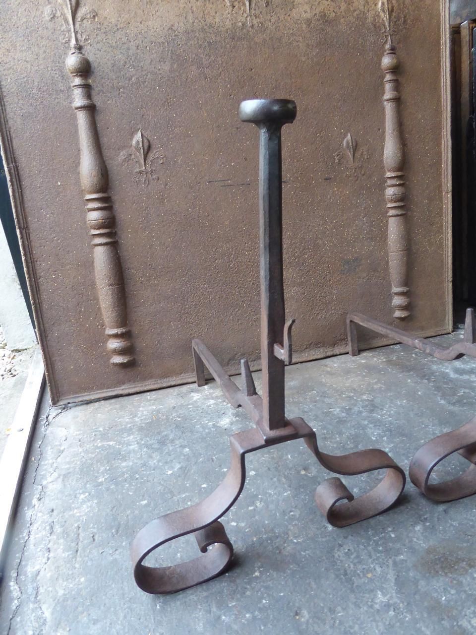 Antique French Louis XV Style Andirons Or Firedogs photo 252.0