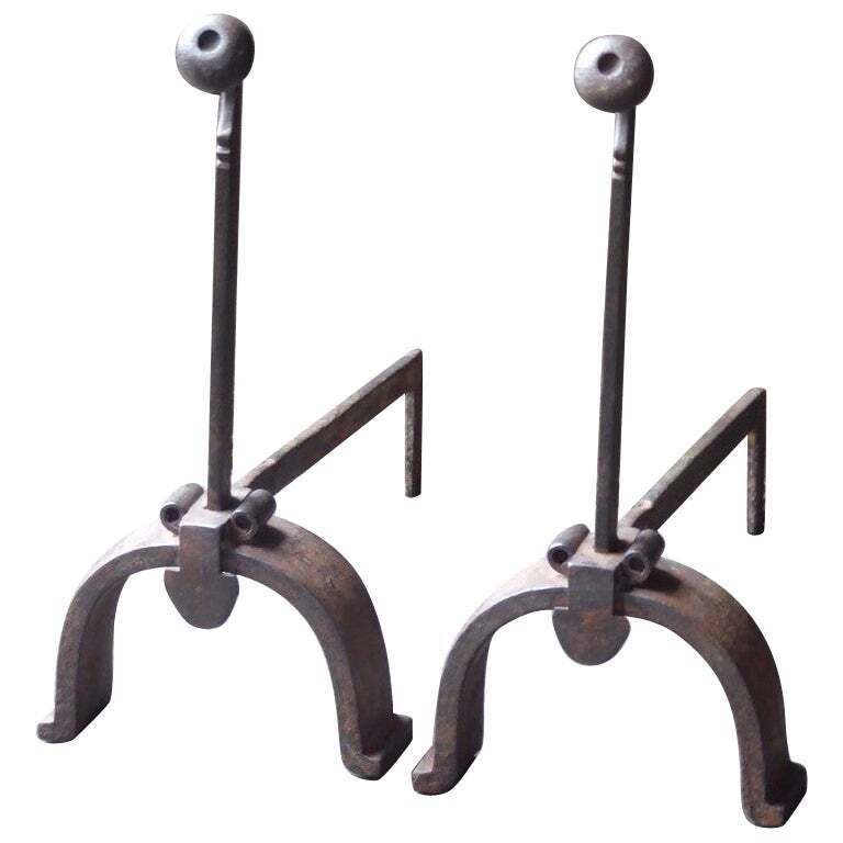20th Century French Napoleon III Style Andirons Or Firedogs