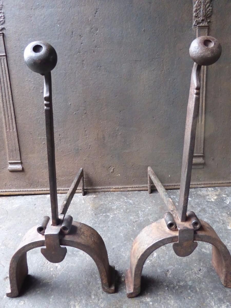 20th Century French Napoleon III Style Andirons Or Firedogs photo furniture
