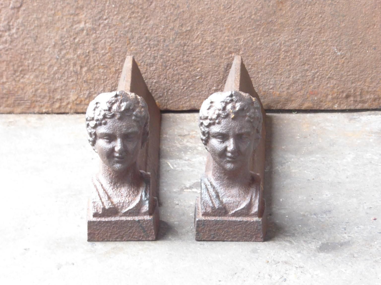 Antique French Napoleon III Andirons Or Firedogs, 19th Century photo furniture