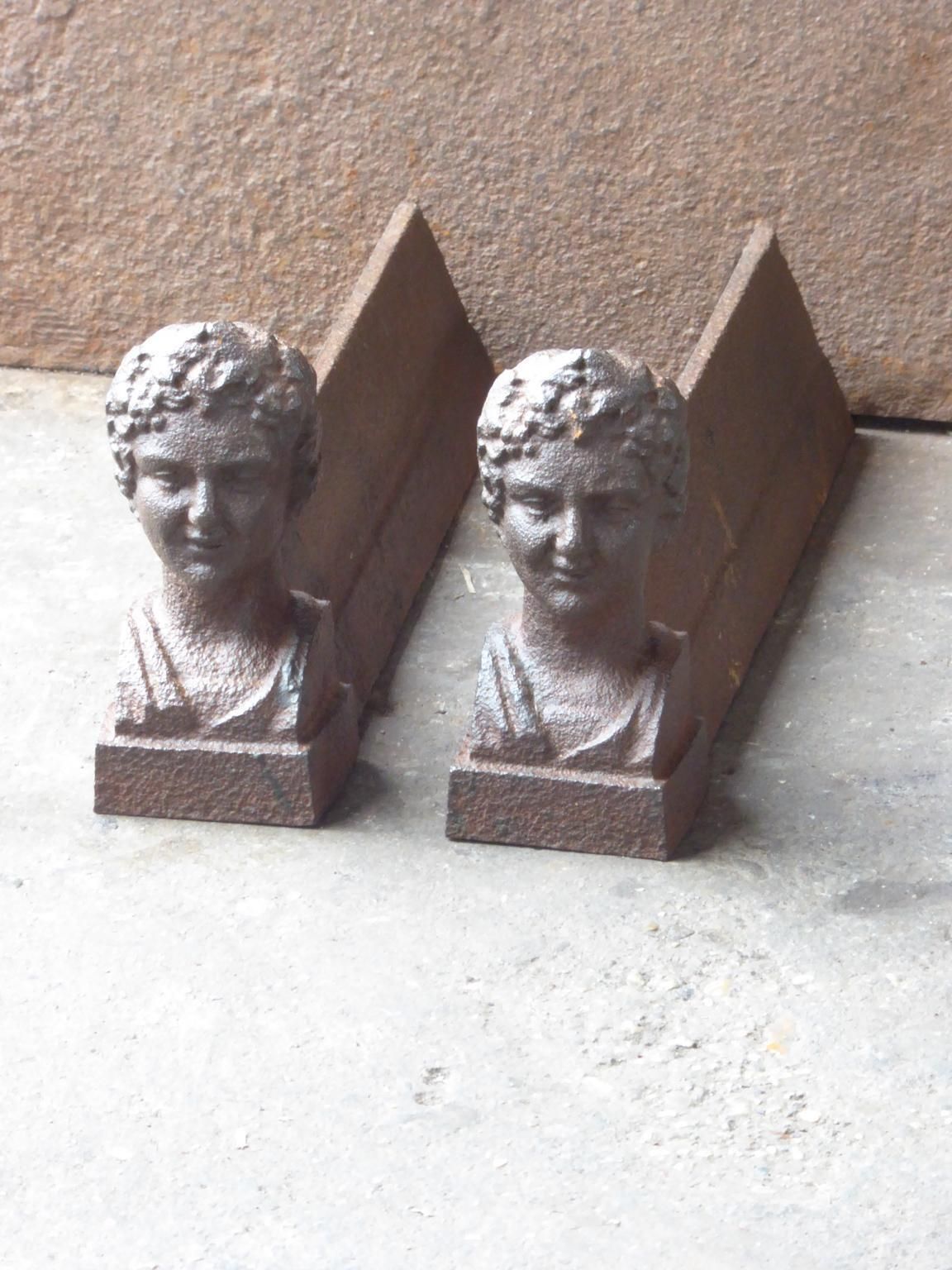 Antique French Napoleon III Andirons Or Firedogs, 19th Century photo Home Fixtures