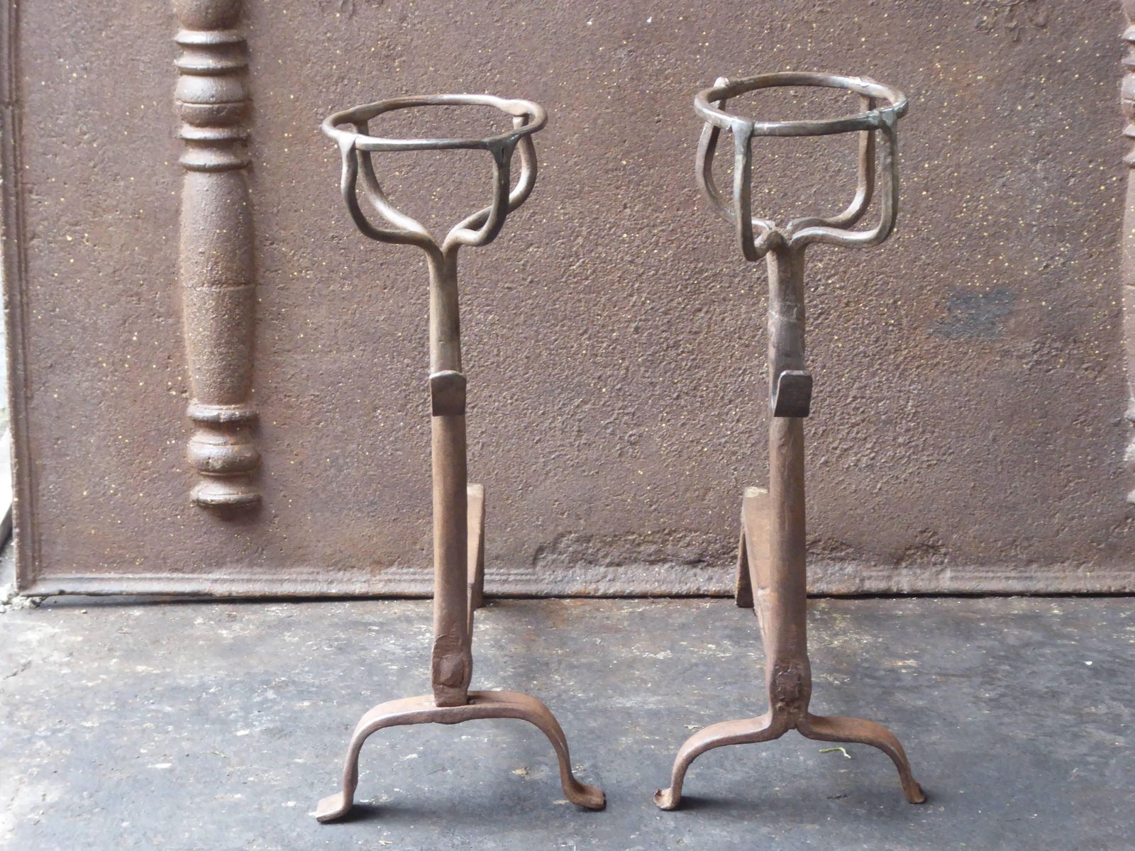 17th Century French Gothic Andirons Or Firedogs photo furniture