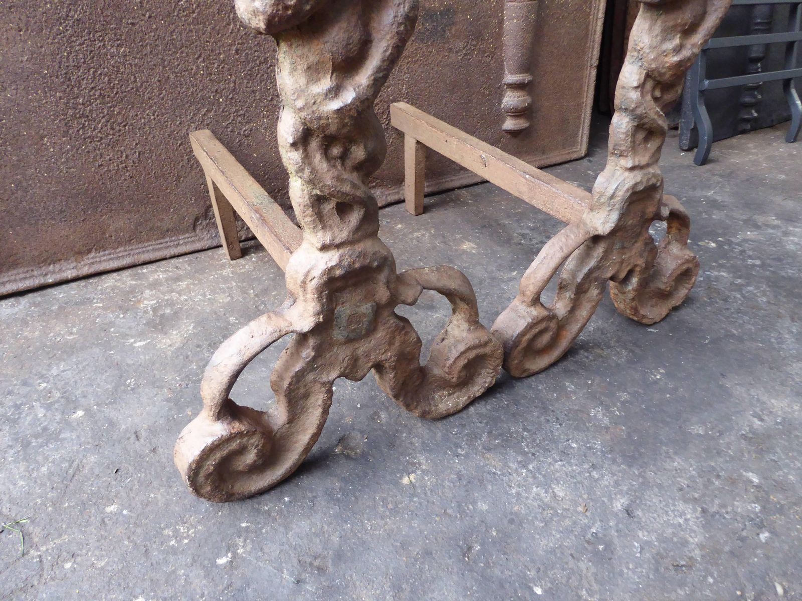 photo furniture English Arts & Crafts Andirons Or Firedogs