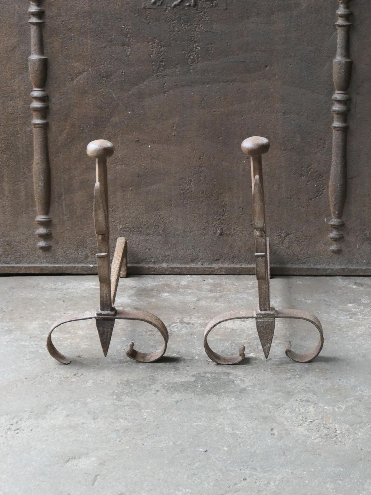 Antique French Napoleon III Andirons Or Firedogs, 19th Century photo Home Fixtures