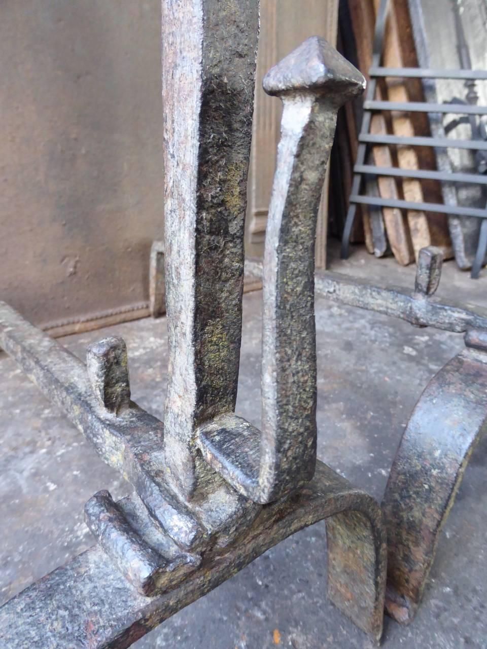 17th 18th Century French Gothic Firedogs, Andirons photo vinterior