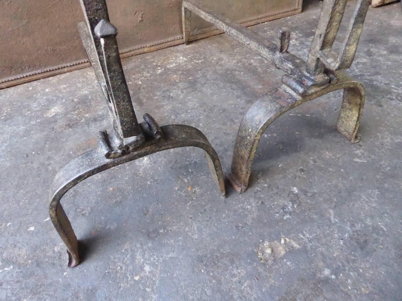 17th 18th Century French Gothic Firedogs, Andirons photo buy