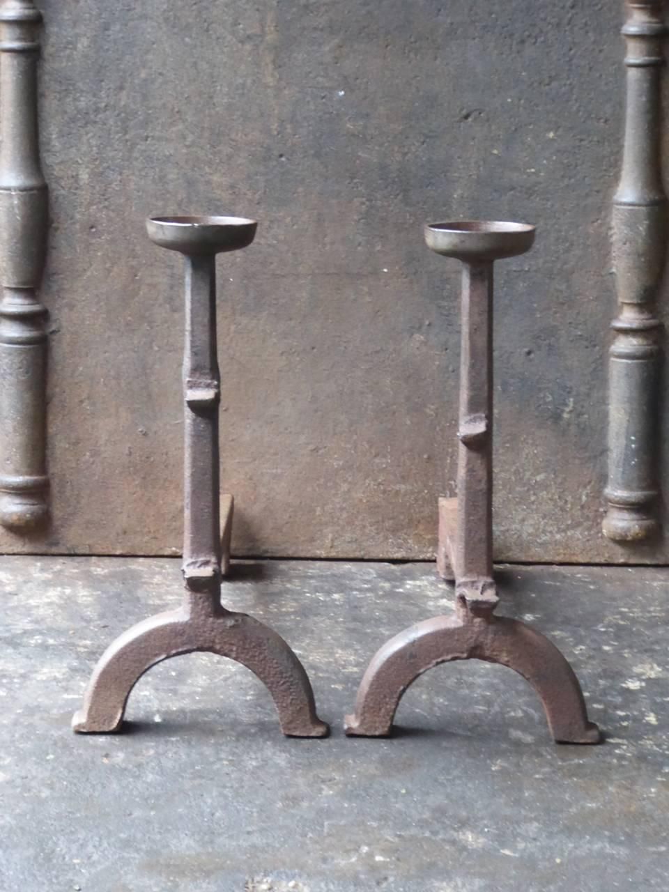 17th Century Gothic Cup Dogs, Andirons photo furniture