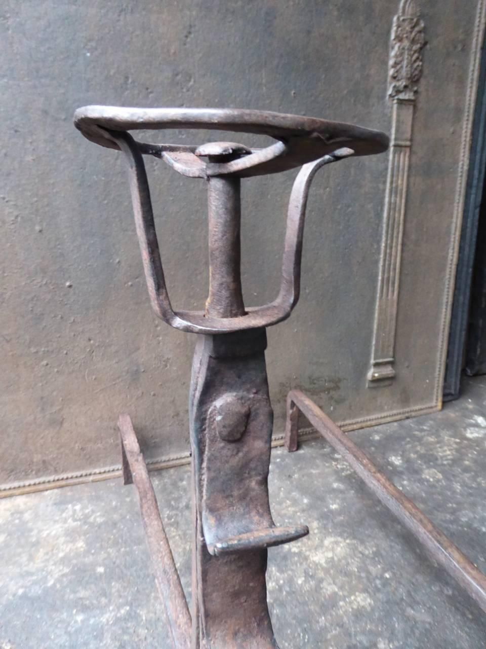 17th 18th Century Large French Andirons Or Firedogs photo Home Fixtures