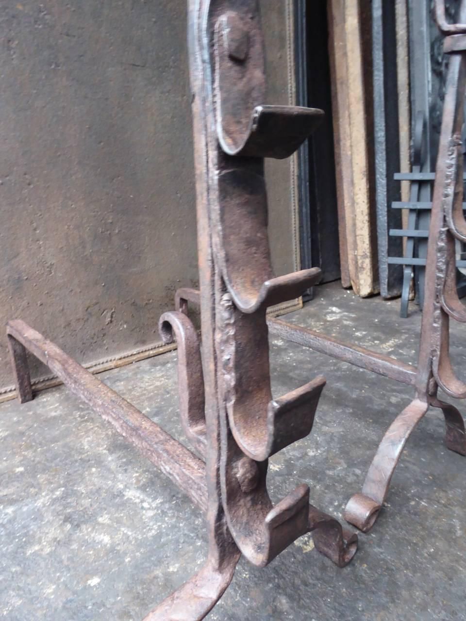 17th 18th Century Large French Andirons Or Firedogs photo 414.0