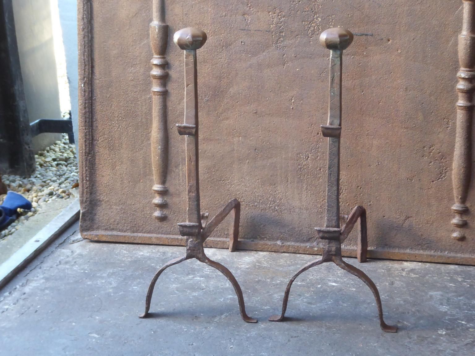 17th Century French Gothic Andirons Or Firedogs photo 405.0