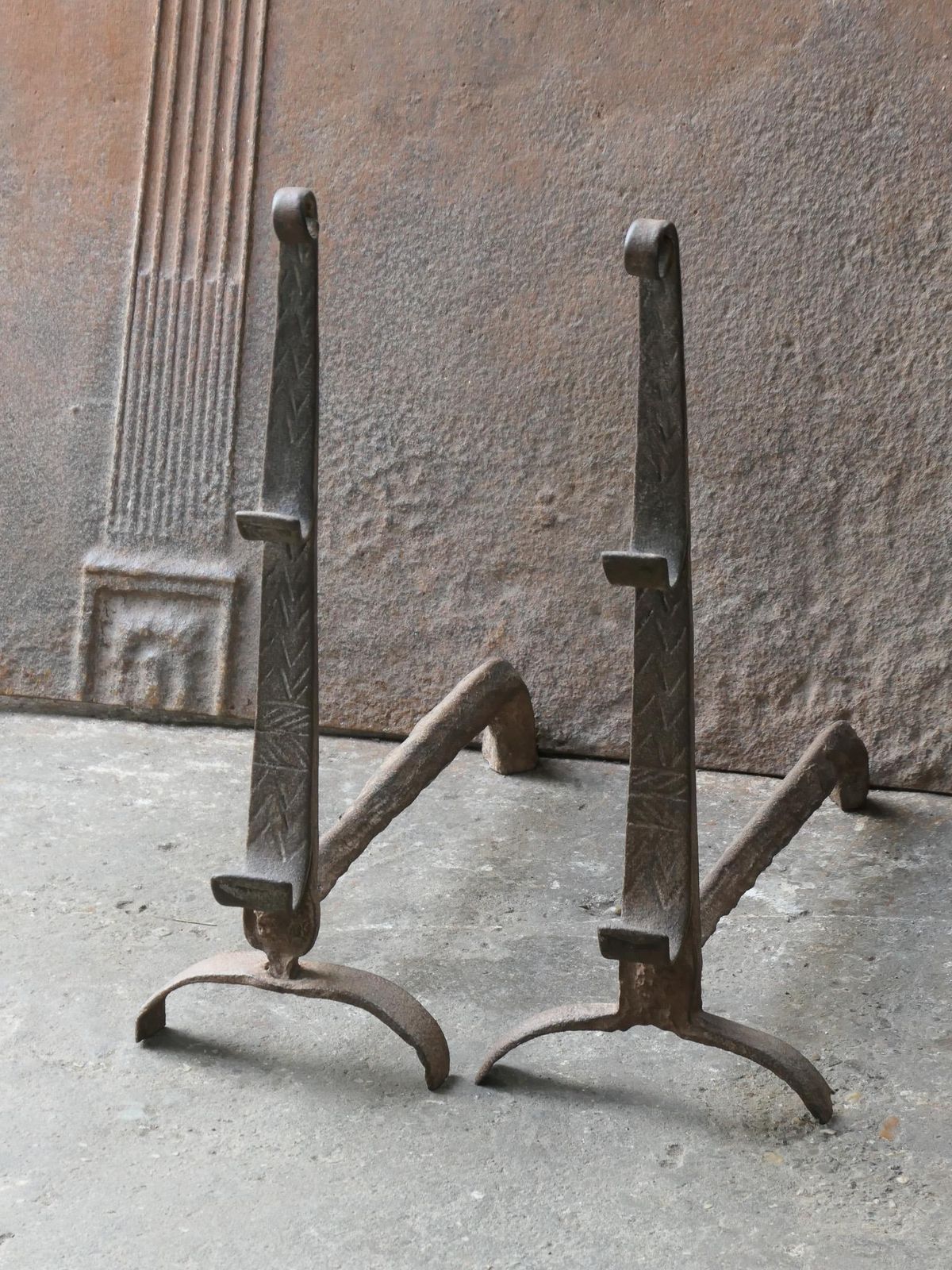 17th Century Louis XIII Andirons, Firedogs, Landiers photo 382.0