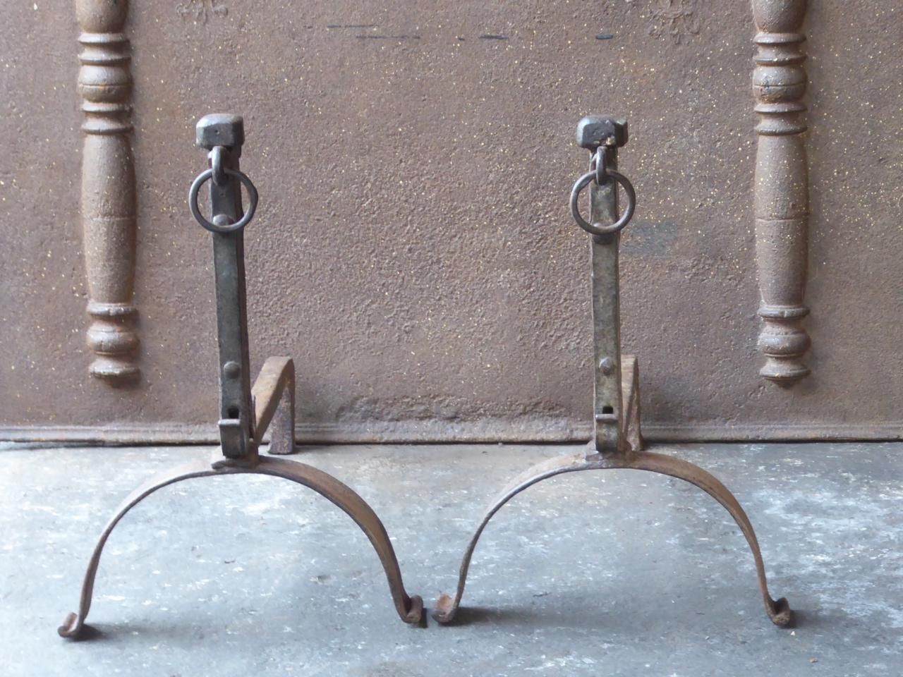 18th Century French Louis XV Andirons Or Firedogs photo furniture