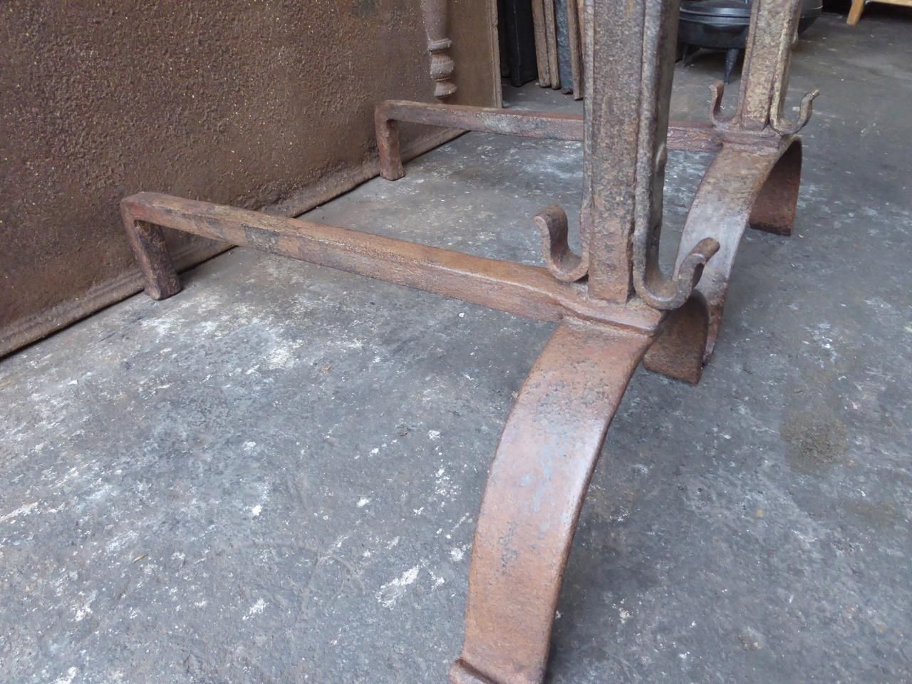 photo for sale 18th Century French Louis XV Andirons Or Firedogs