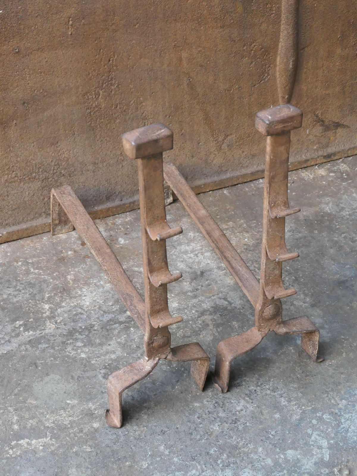 French Gothic Andirons Or Firedogs, Gothic Period, 17th Century photo 294.0