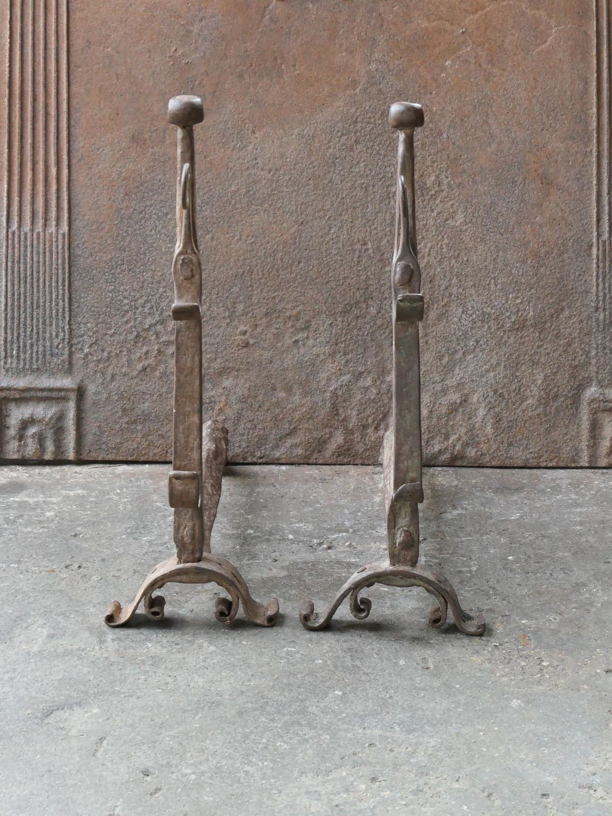17th Century French Gothic Period Andirons Or Firedogs photo furniture