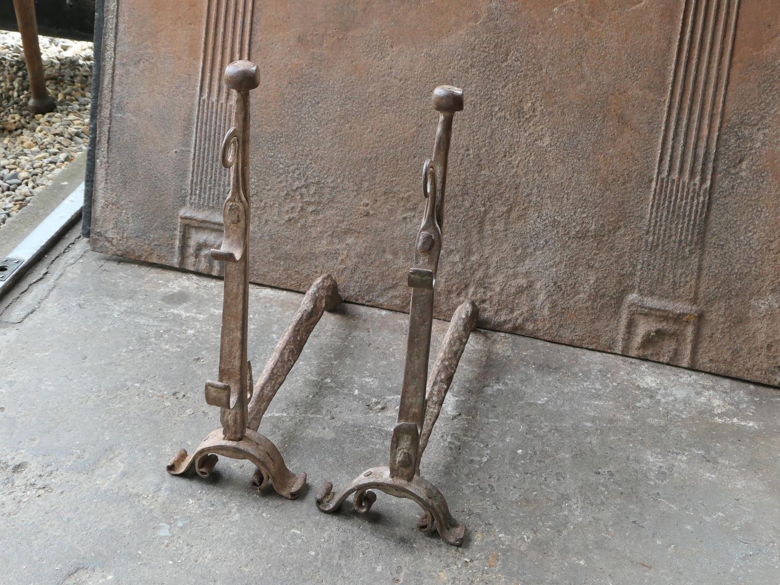 17th Century French Gothic Period Andirons Or Firedogs photo Home Fixtures