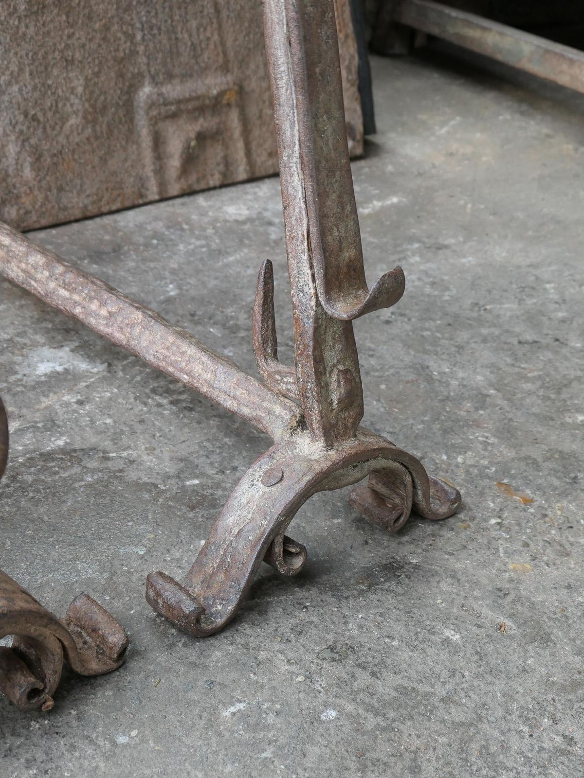 photo furniture 17th Century French Gothic Period Andirons Or Firedogs