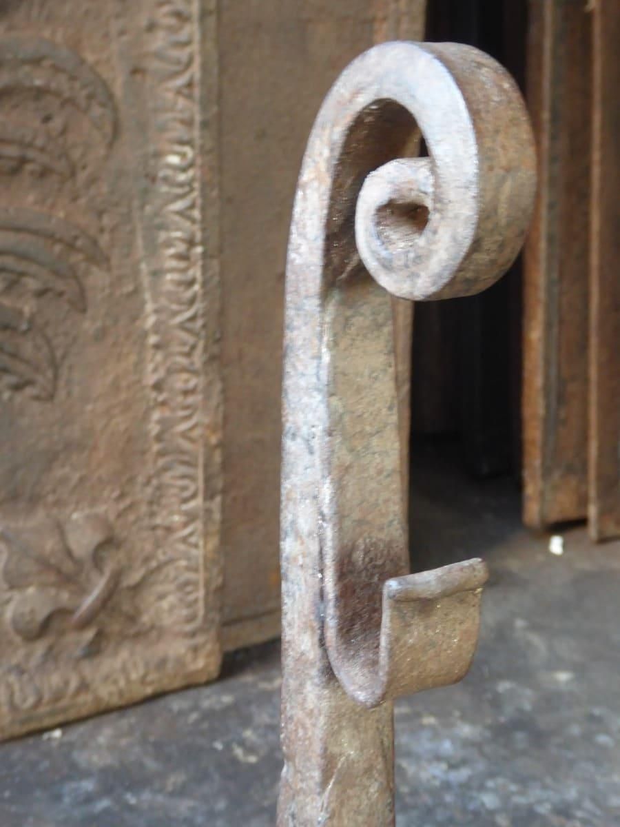 Early 18th Century French Gothic Period Andirons Or Firedogs photo vinterior