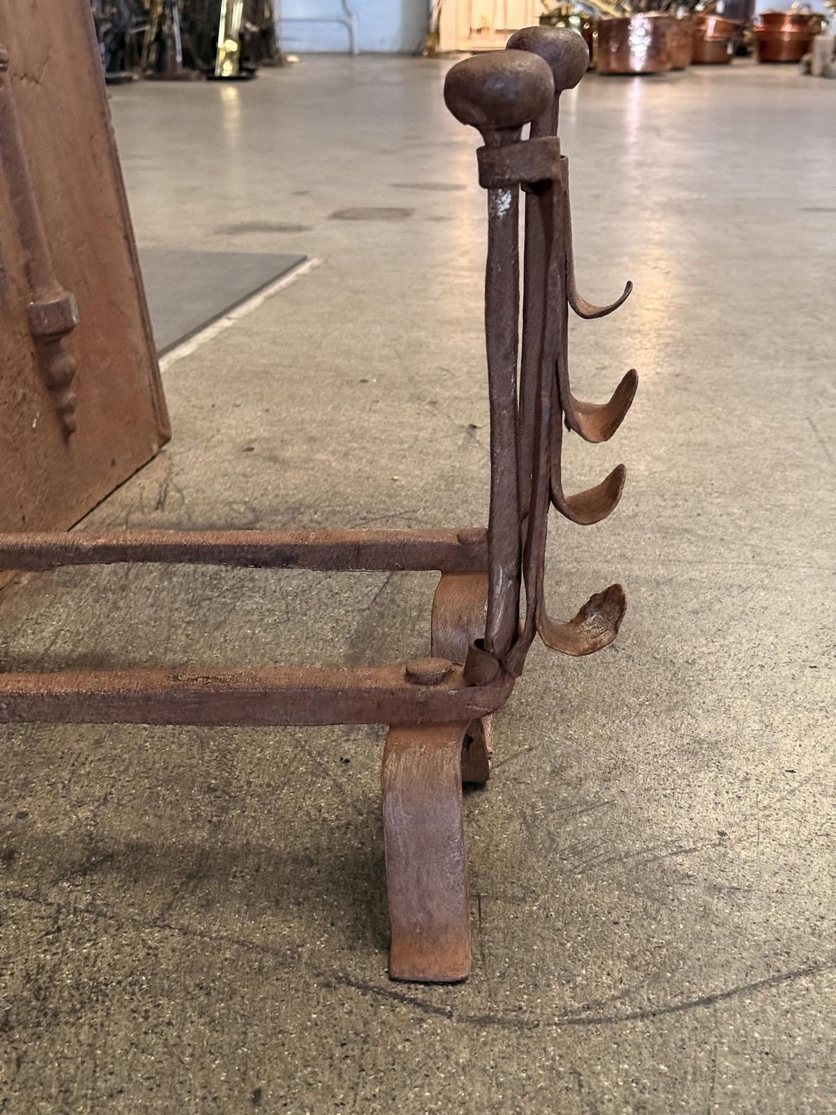 French Louis XV Fire Andirons, 18th Century Period photo 320.0