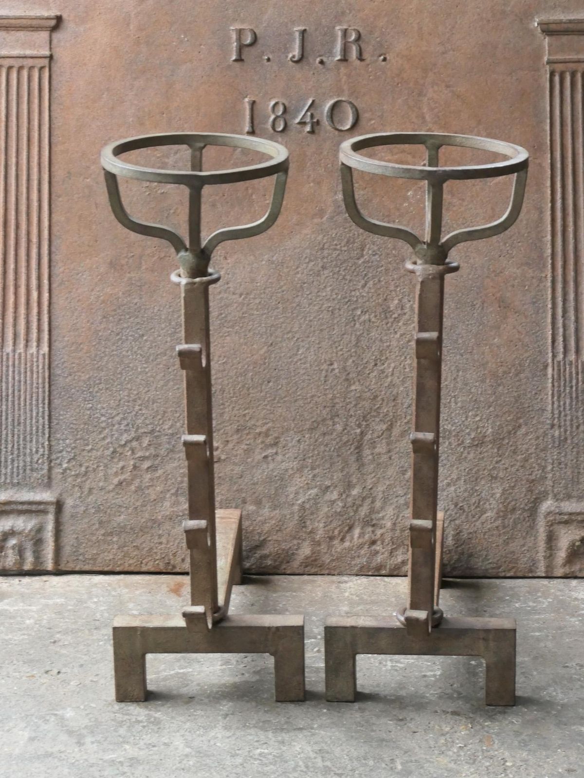 French Modernist Firedogs Or Andirons, 20th Century photo furniture