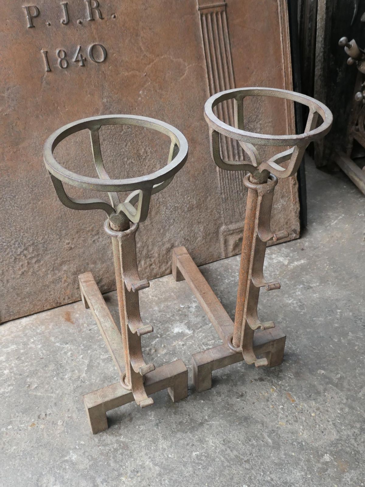 photo furniture French Modernist Firedogs Or Andirons, 20th Century