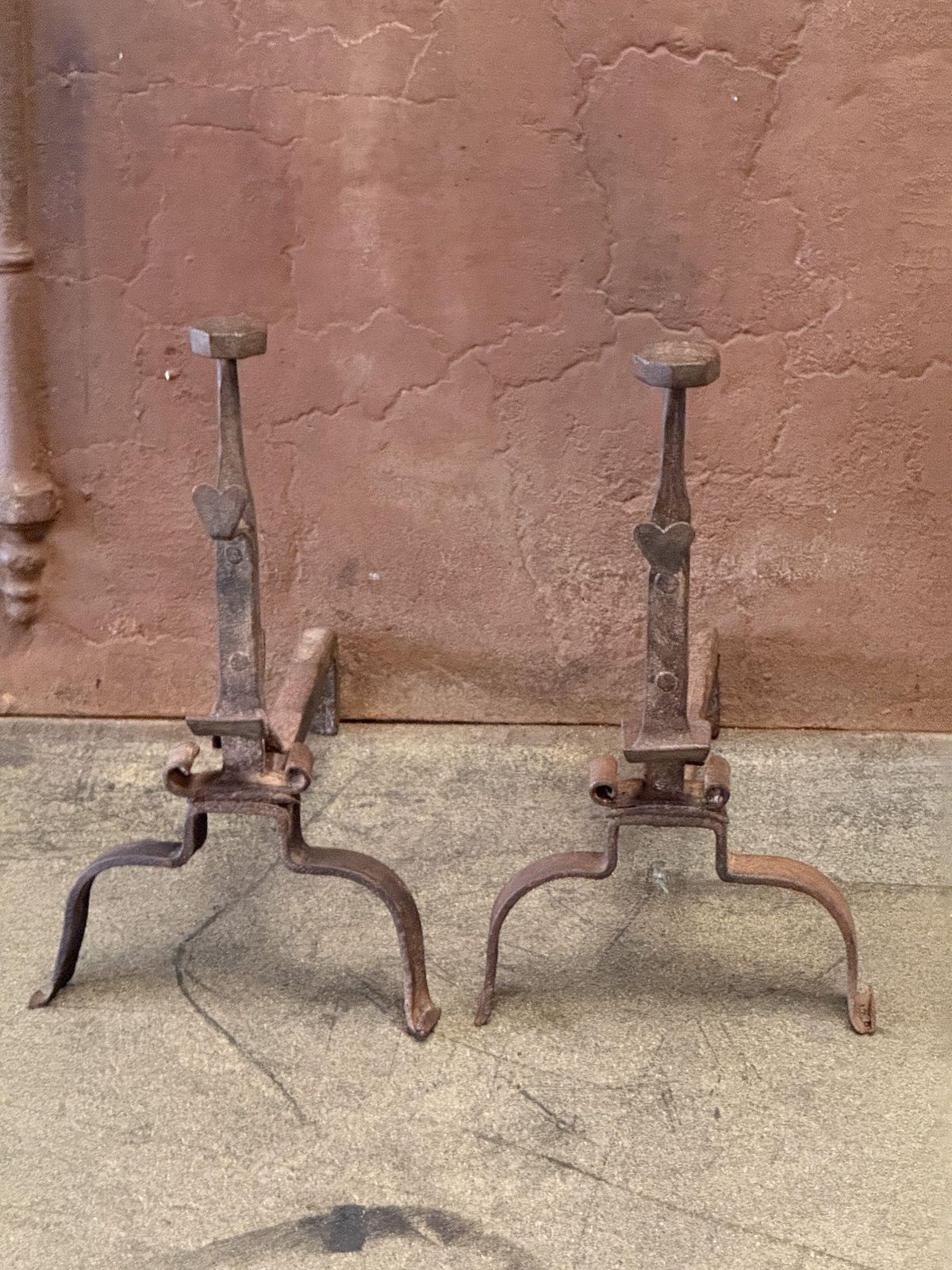 French Louis XV Andirons Or Firedogs, 18th Century Period photo furniture