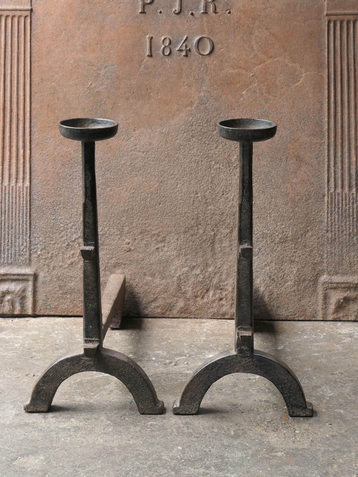 Antique French Gothic Style Firedogs Or Andirons, 19th Century photo furniture