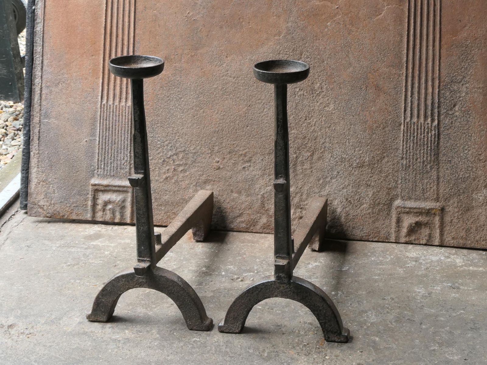 Antique French Gothic Style Firedogs Or Andirons, 19th Century photo 491.0