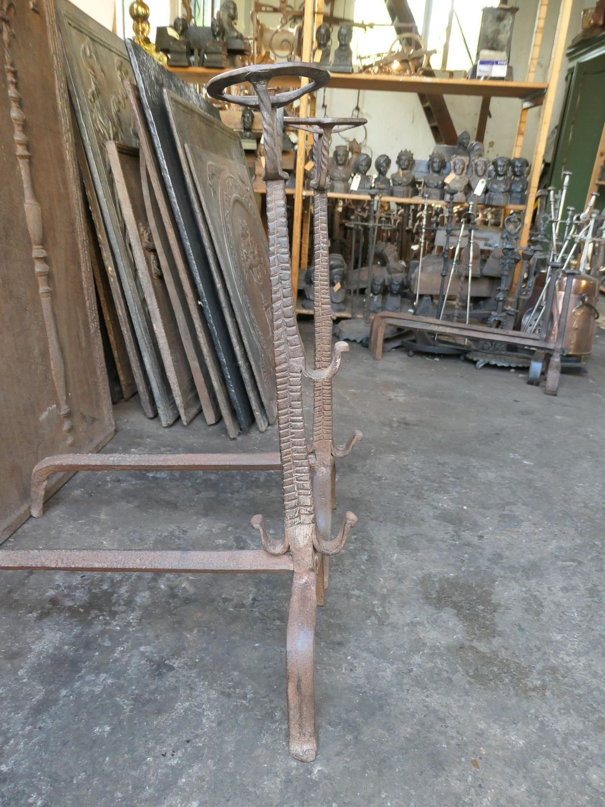 photo buy 17th Century French Louis XIII Period Andirons, Firedogs, Landiers