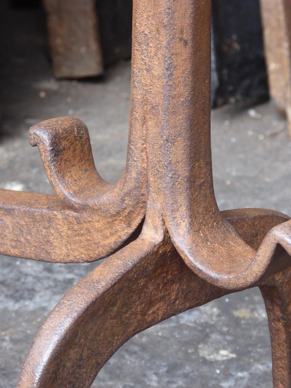 17th 18th Century French Gothic Andirons Or Firedogs photo vinterior