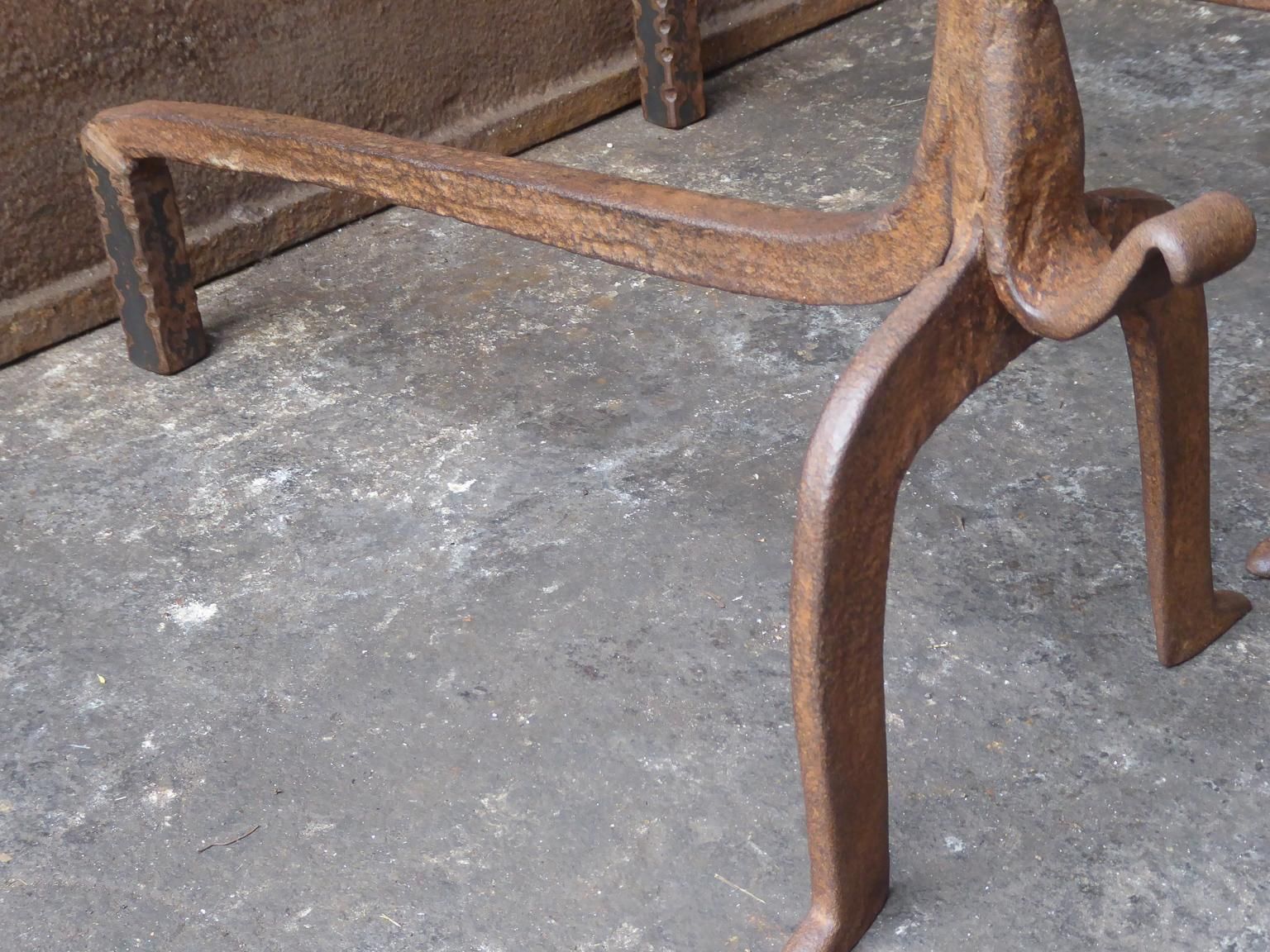 photo for sale 17th 18th Century French Gothic Andirons Or Firedogs