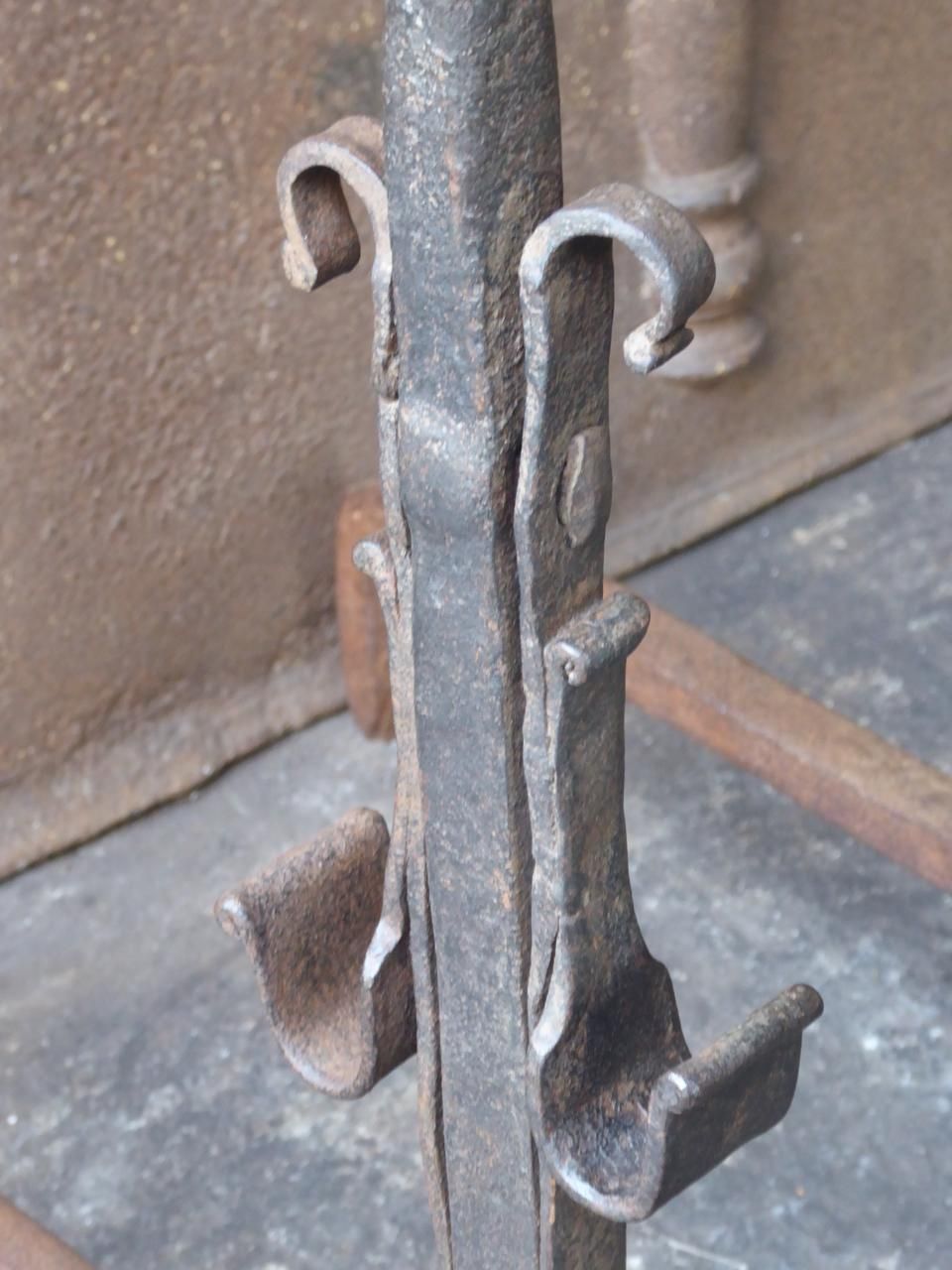 Antique French Gothic Style Andirons Or Firedogs photo 508.0