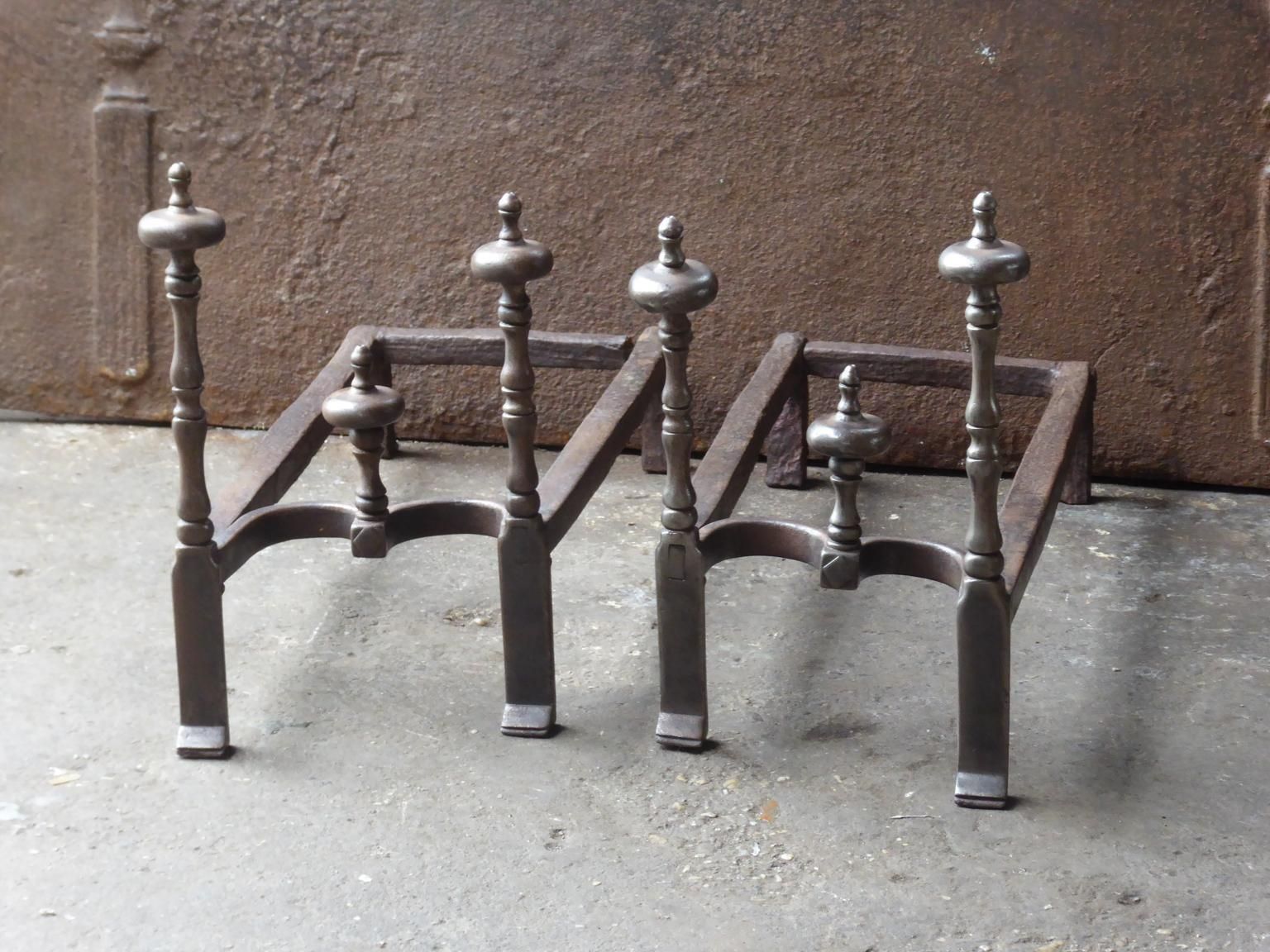 18th 19th Century French Neoclassical Period Andirons Or Firedogs photo for sale