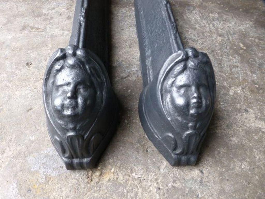 French Louis XV Fire Andirons, 18th Century Period photo for sale