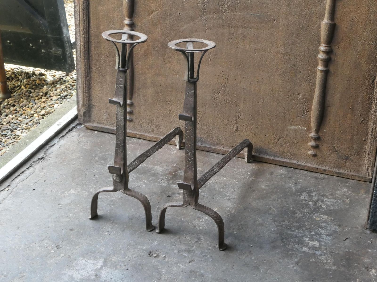 French 17th Century Gothic Period Andirons Or Firedogs photo 422.0