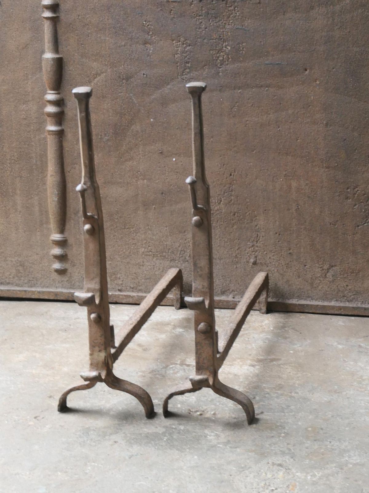 French 17th Century Gothic Period Andirons Or Firedogs photo 422.0
