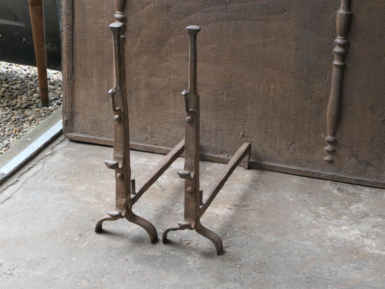 French 17th Century Gothic Period Andirons Or Firedogs photo buy