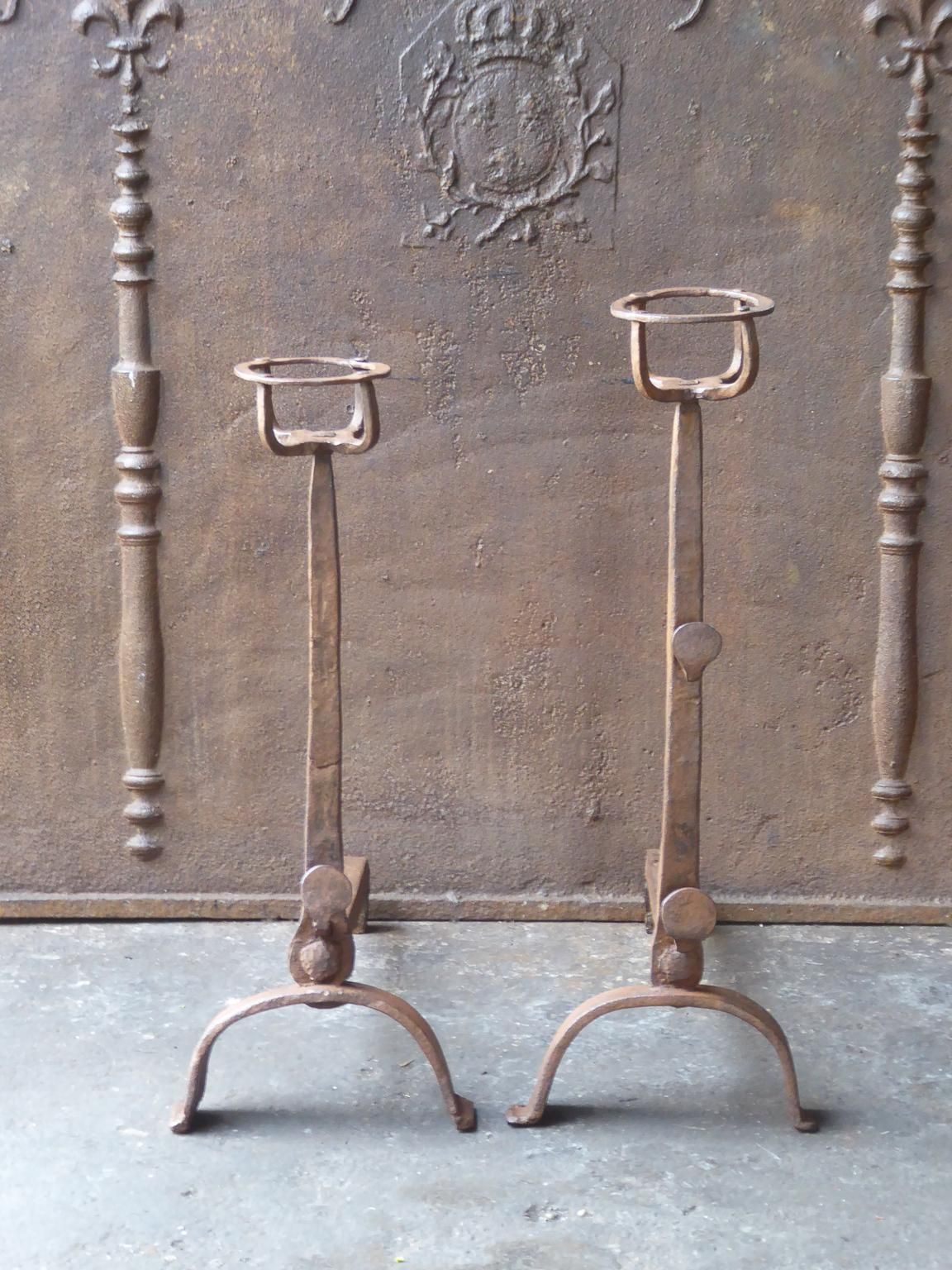 17th 18th Century French Gothic Andirons Or Firedogs photo furniture