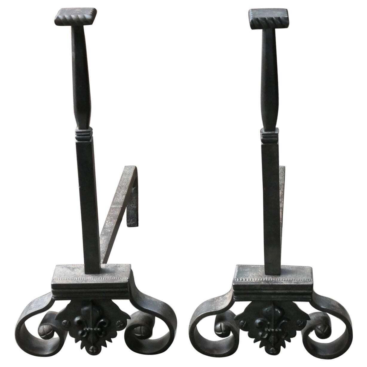 French Napoleon III Style Andirons Or Firedogs