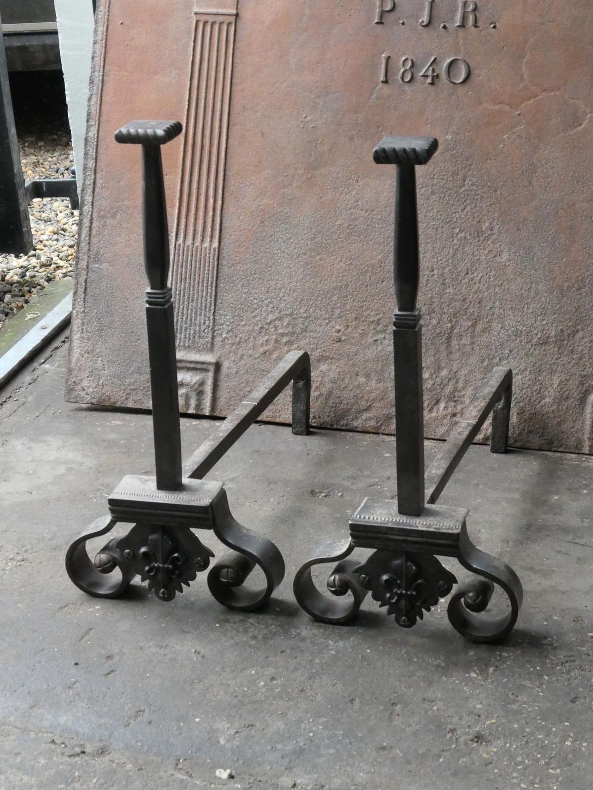 French Napoleon III Style Andirons Or Firedogs photo for sale
