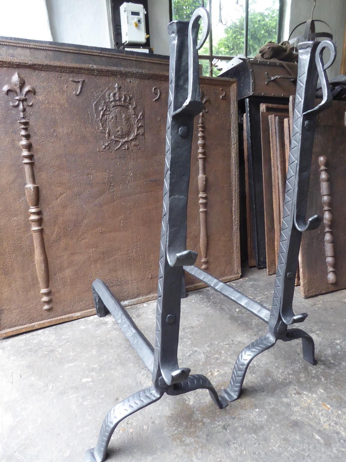 Beautiful 17th 18th Century French Louis XIII Andirons Or Firedogs photo Home Fixtures