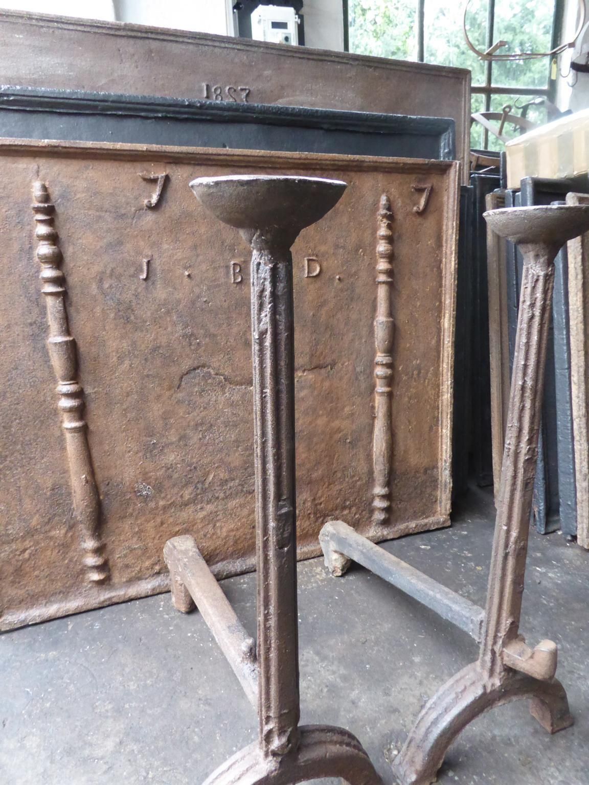 16th 17th Century French Gothic Andirons Or Firedogs photo 832.0