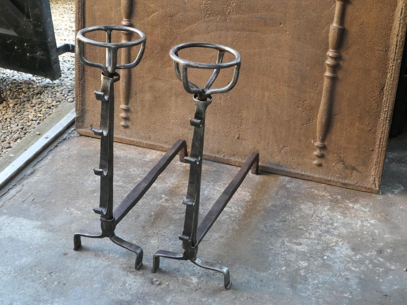 17th   18th Century Gothic Large French Andirons photo 832.0