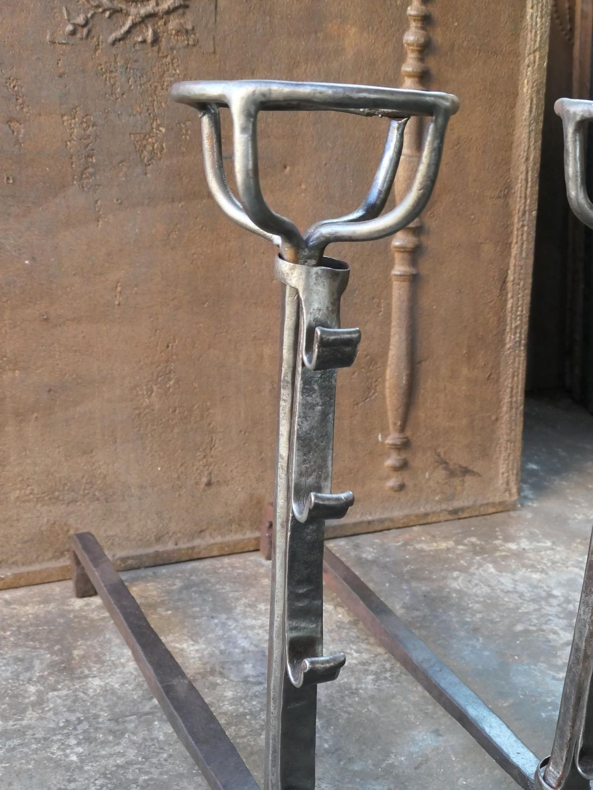 17th   18th Century Gothic Large French Andirons photo buy