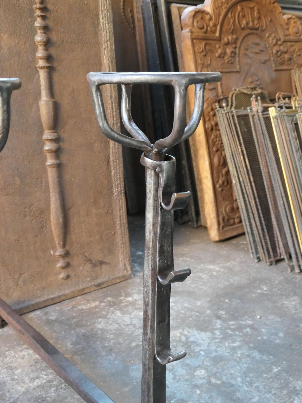 photo for sale 17th   18th Century Gothic Large French Andirons