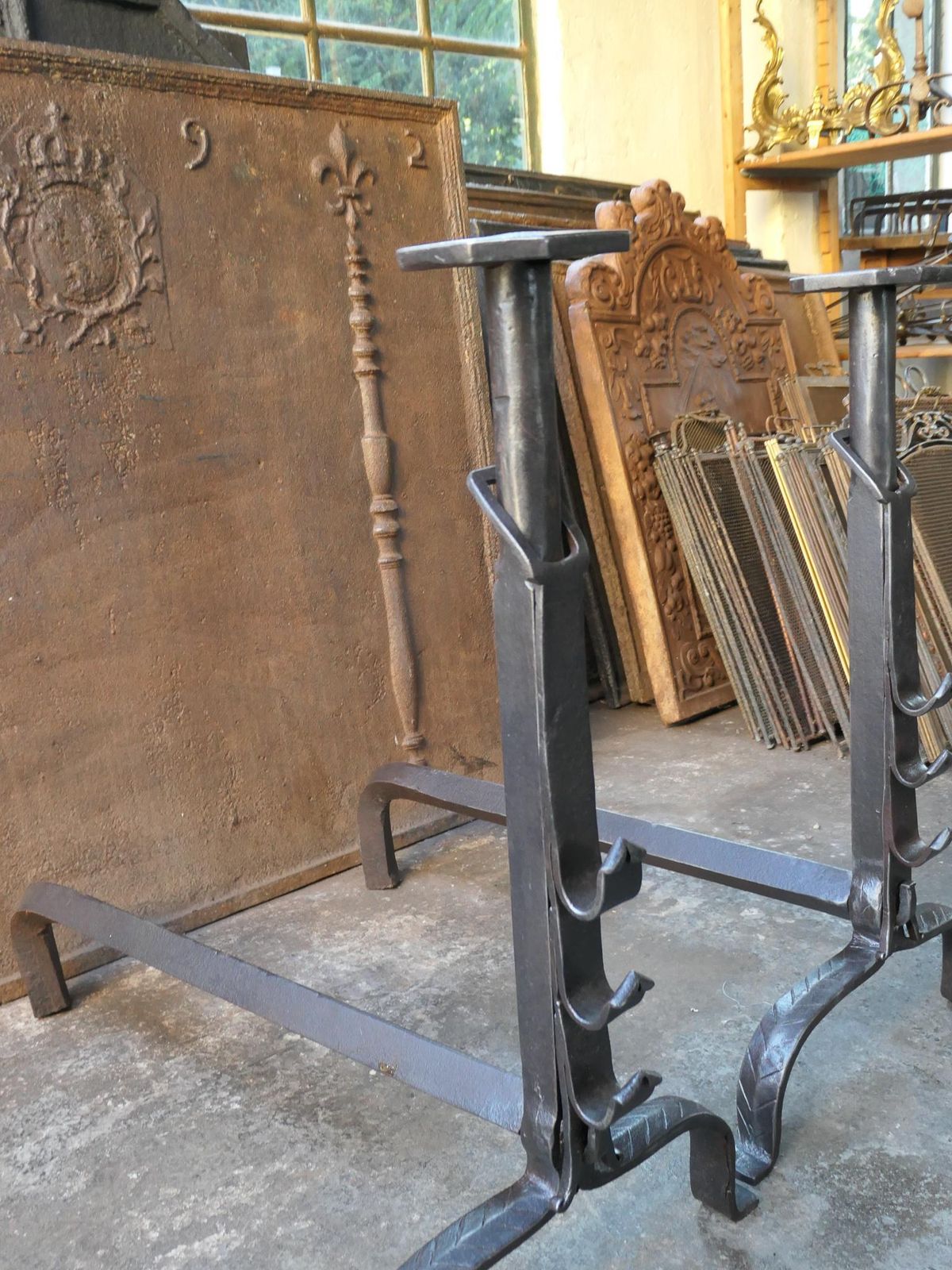 Large French 18th Century Andirons photo vinterior