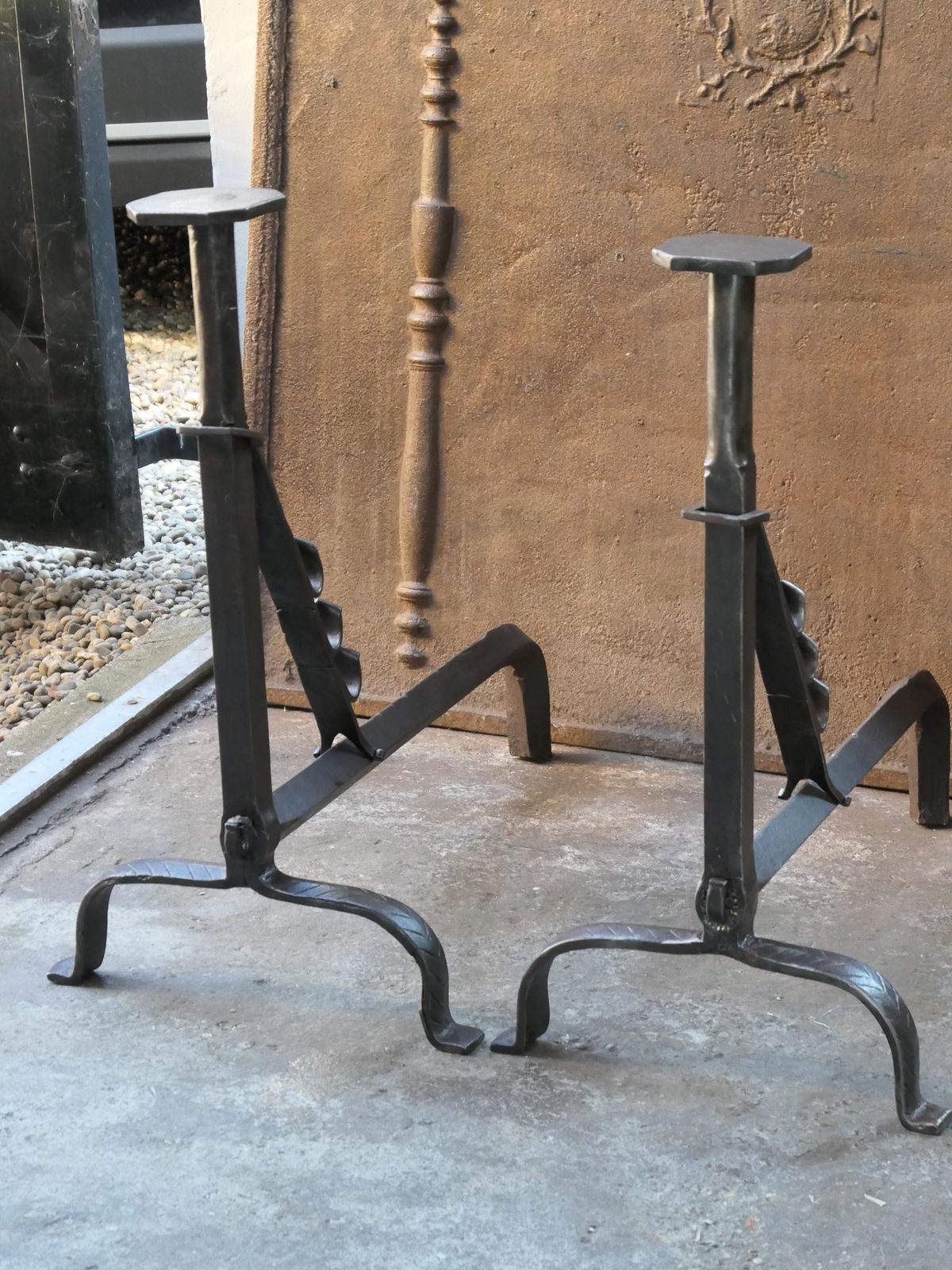 photo buy Large French 18th Century Andirons