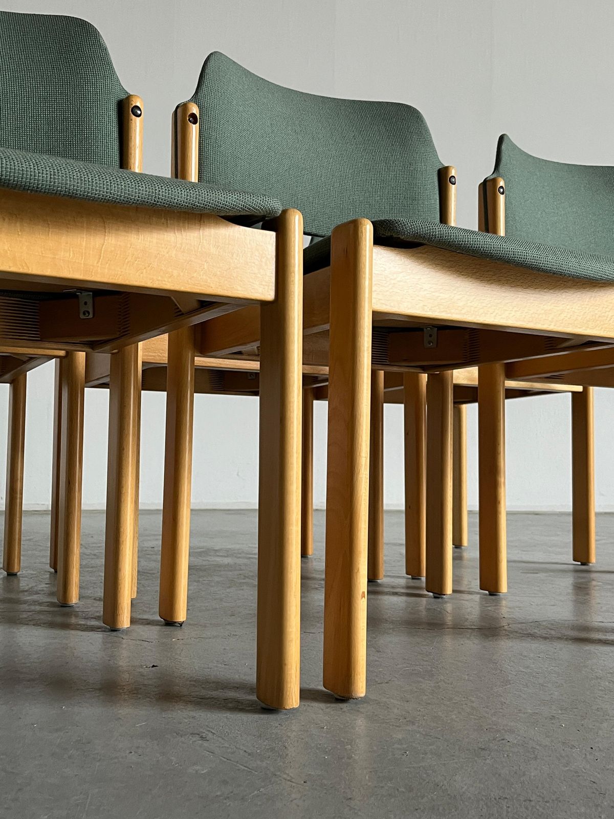 1 Of 15 Vintage Mid Century Modern Stackable Dining Chairs By Wiesner Hager, 80s photo vintage
