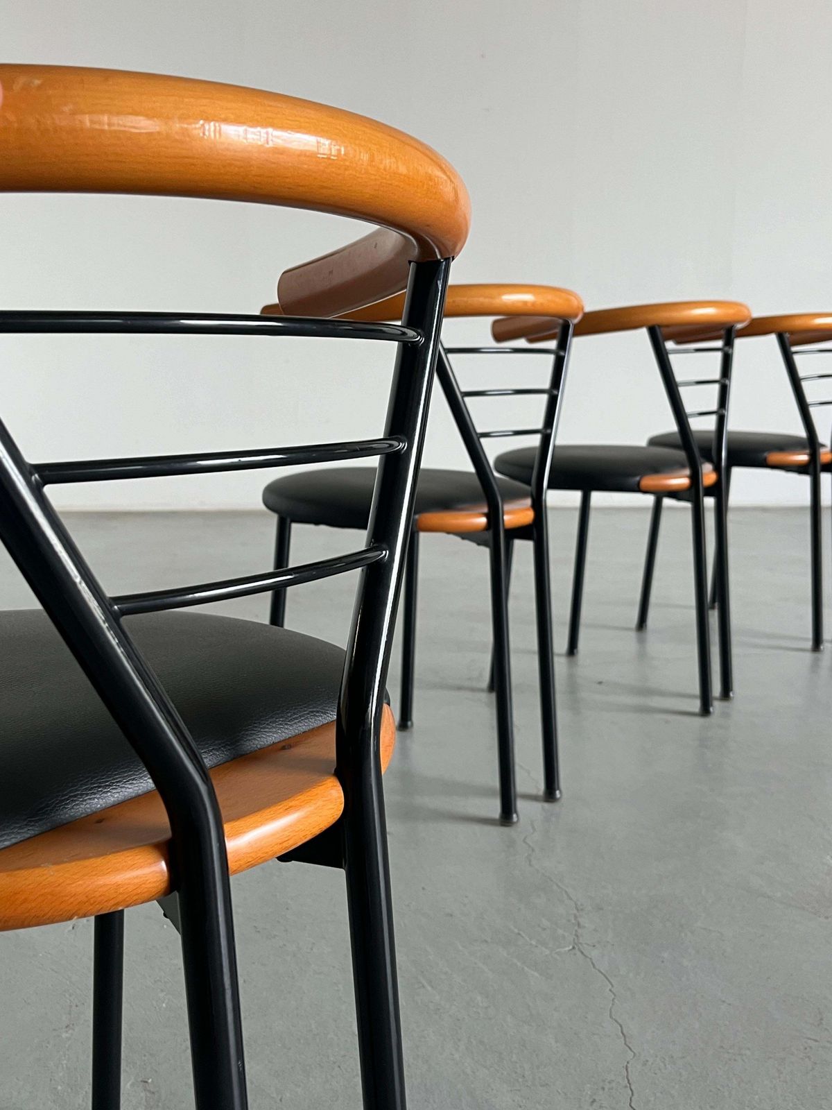 photo furniture Set Of 4 Vintage Postmodern Geometrical Armchairs, Sculptural Memphis Style, 90s